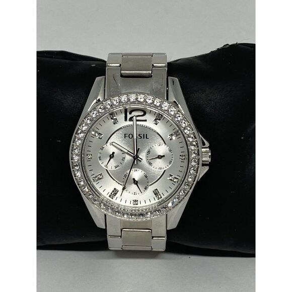 Fossil Riley ES3202 Womens Silver Stainless Steel Analog Dial Quartz Watch MP360 - Picture 3 of 12
